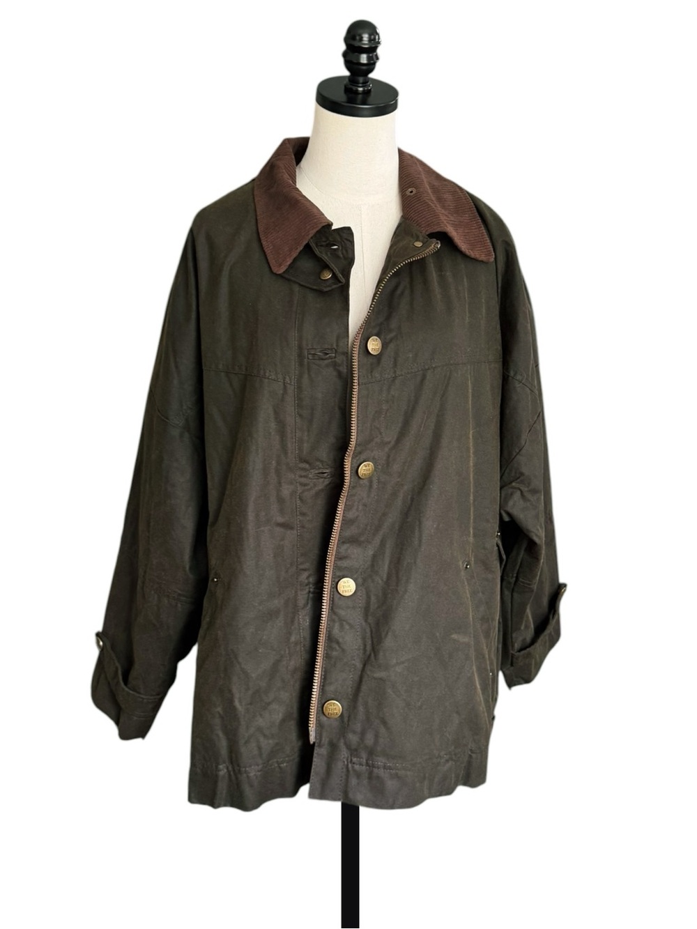 Free People We The Free Cori Waxed Barn Chore Jacket in Olive | NWT - Picture 5 of 15